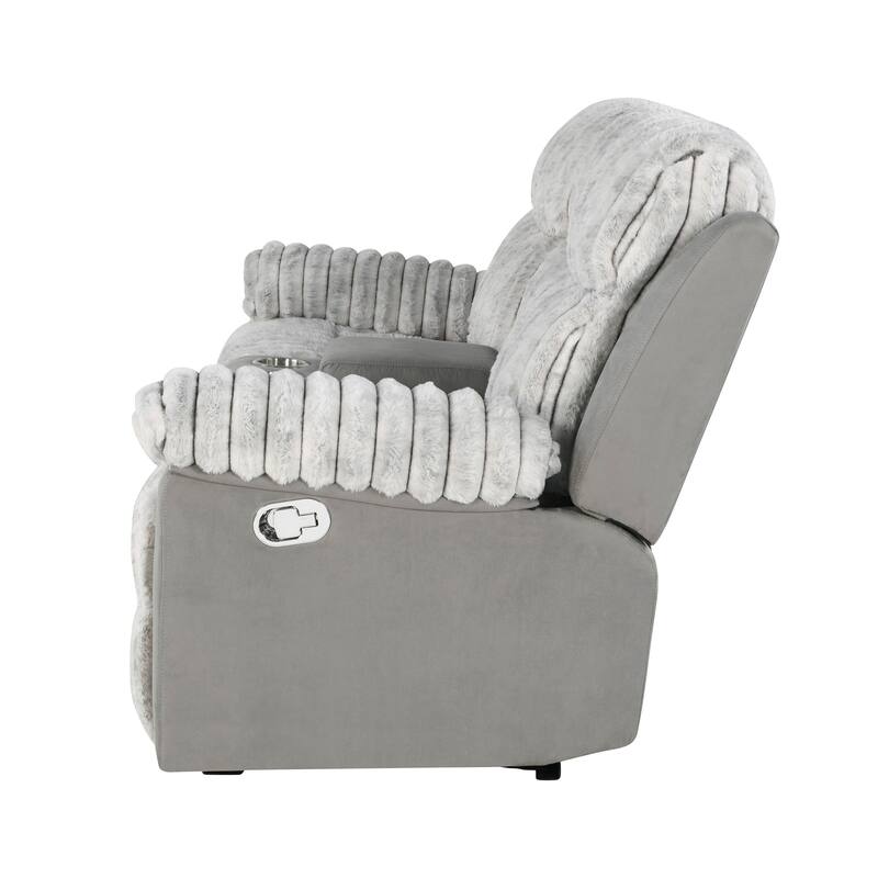 Brown Console Reclining Loveseat