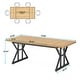 preview thumbnail 21 of 52, Farmhouse Dining Table for 6 People, 70.8-Inch Rectangular Wood Kitchen Table