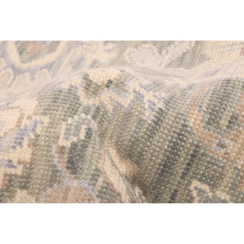 ECARPETGALLERY Hand-knotted Modern Oushak Teal Wool Rug - 9'0 x 12'3