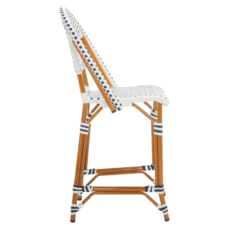 SAFAVIEH Leonica Outdoor Bistro 25-inch Seat Height Counter Stool (Fully Assembled) - 20"W x 21"D x 43"H