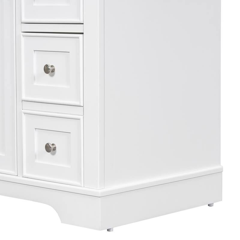 Roomfitters 36" Bathroom Vanity without Sink, Cabinet Base Only, 1 Cabinet and 6 Drawers, MDF and Wood Frame