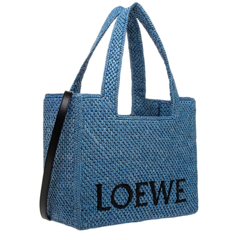 Loewe Medium Font Tote in Raffia