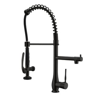 2 Spout Single Handle Kitchen Faucet with Pull Down Sprayer