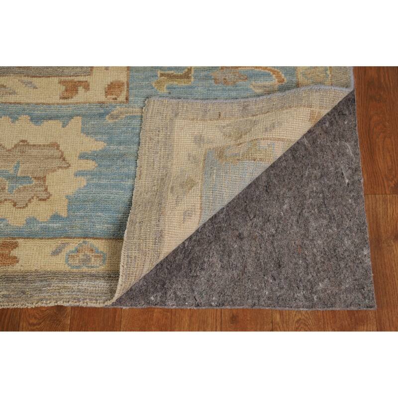 Hand Knotted Oriental 100% Wool Carpet Transitional All-Over Greys & Charcoal Oushak Area Rug - 9' 7'' X 8' 7''