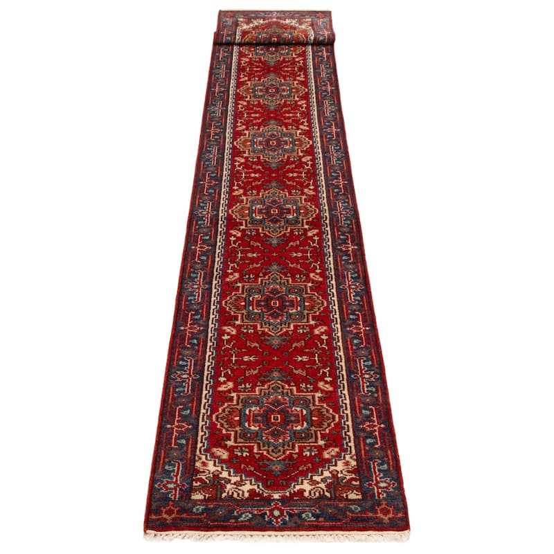 ECARPETGALLERY Hand-knotted Serapi Heritage Red Wool Rug - 2'6 x 19'9