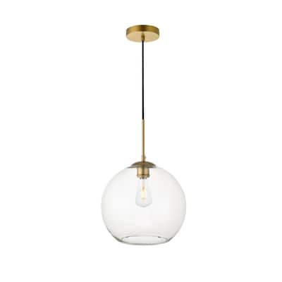 1-Light 12-inch Clear Glass Pendant