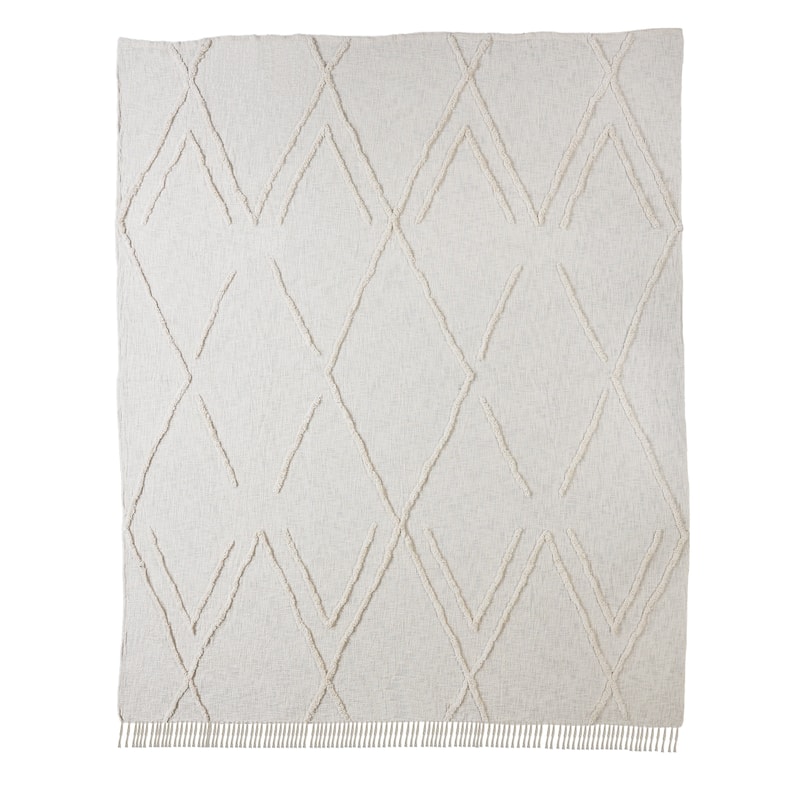 Sevita Solid Ivory Dazzling Diamond Coverlet