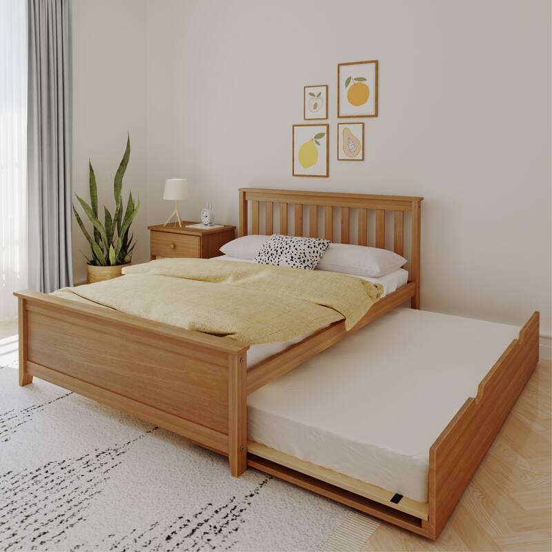 Max and Lily Full Bed with Trundle - Pecan