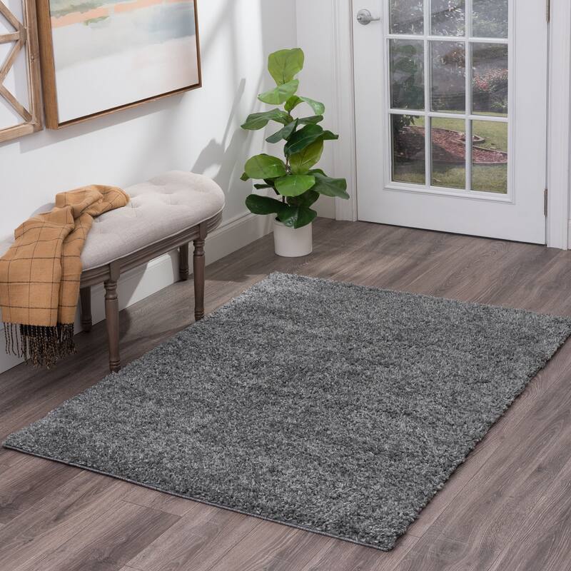 Sohni Shag Farmhouse Solid Color Indoor Area Rug