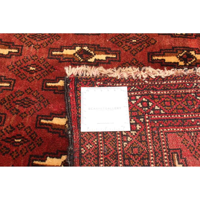 ECARPETGALLERY Hand-knotted Teimani Dark Red Wool Rug - 3'1 x 4'4