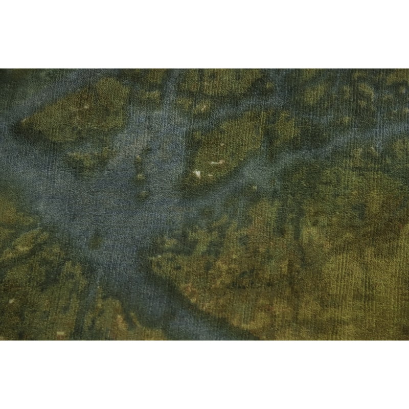 Hand-knotted Modern Silk Green Abstract Oriental Area Rug - 7' 8'' X 5' 5''