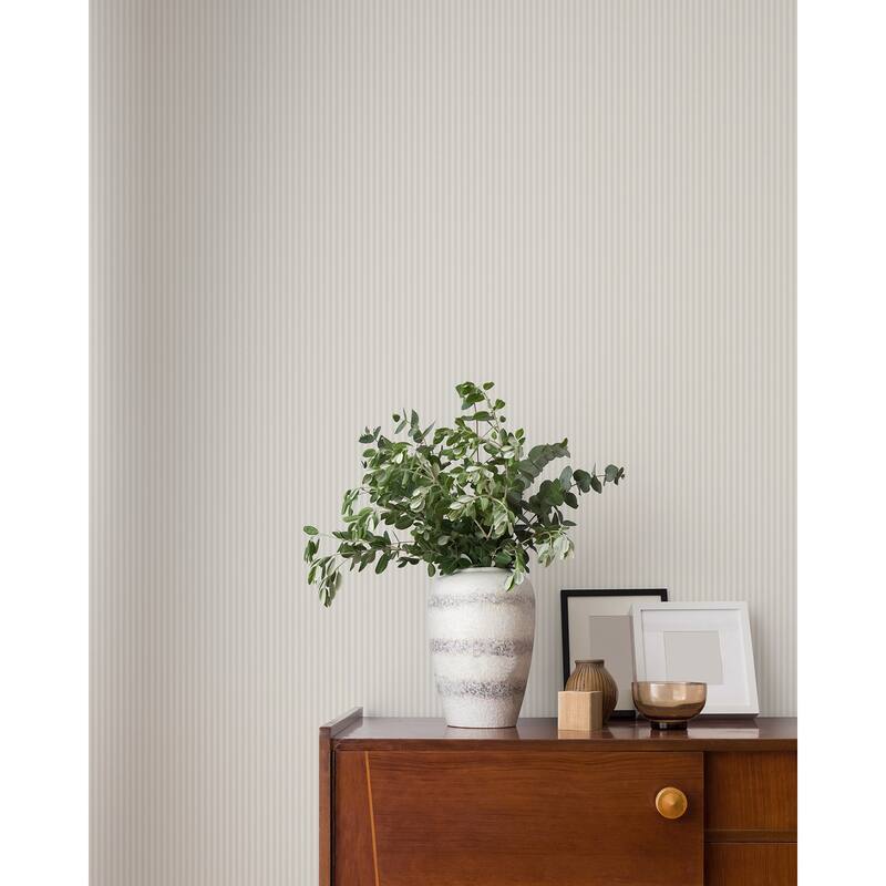 Ticking Light Grey Stripe Wallpaper
