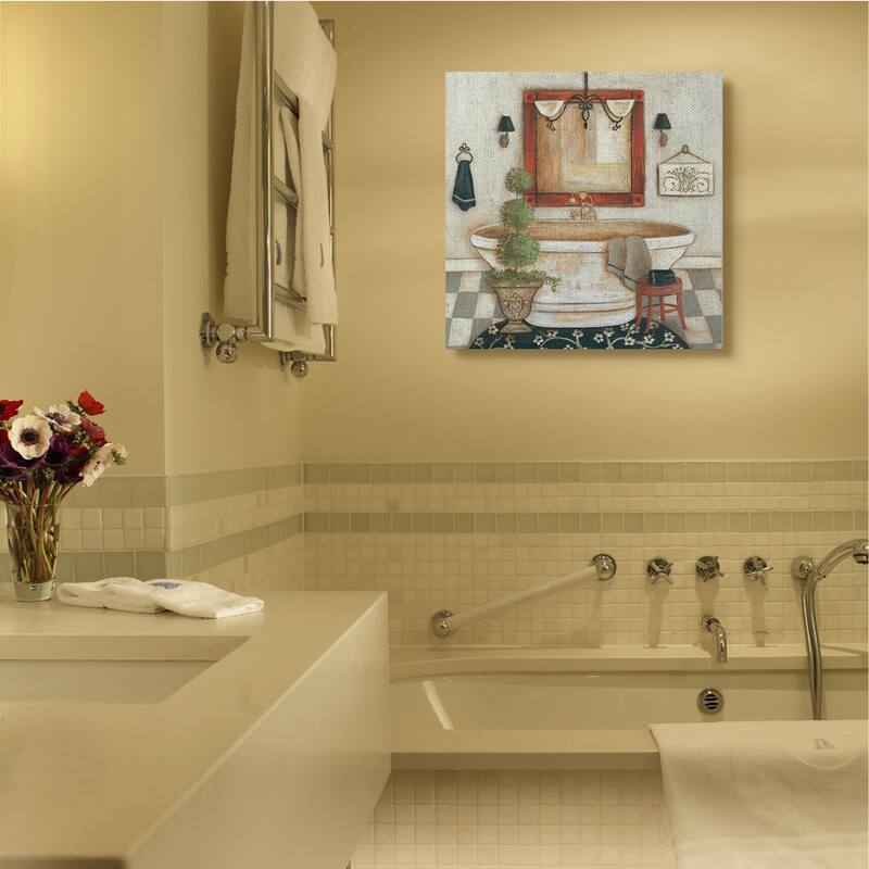Stupell Chic Bathroom Interior Traditional Home Charm Canvas Wall Art