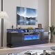 preview thumbnail 1 of 97, 70"/80" Modern Fireplace TV Stand with 36" Electric Fireplace 70" - Black & Black