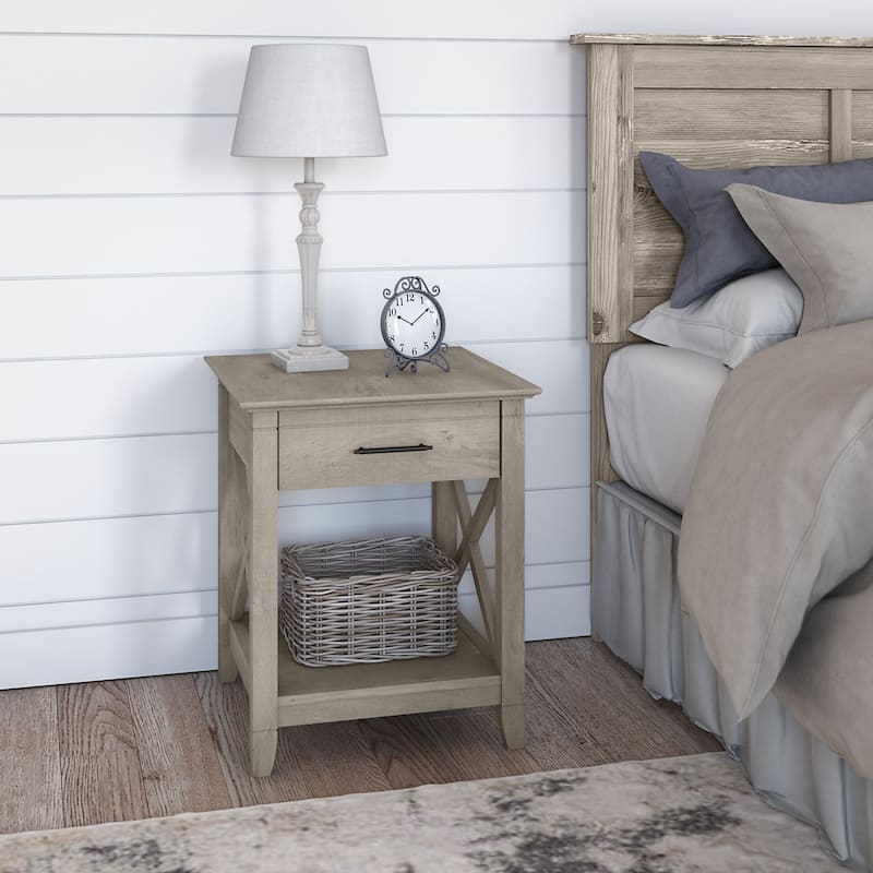 Key West Coastal Box Drawer Nightstand by Bush Furniture
