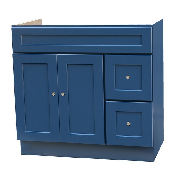 36x21 Blue Shaker Bathroom Vanity with Drawers - Overstock ...