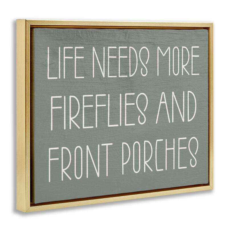 Stupell Fireflies & Front Porches Framed Floater Canvas Wall Art Design By Lil' Rue