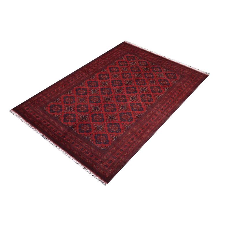 Tribal Biljik Khal Mohammadi Angel Red/Blue Rug - 6'6'' x 9'8''