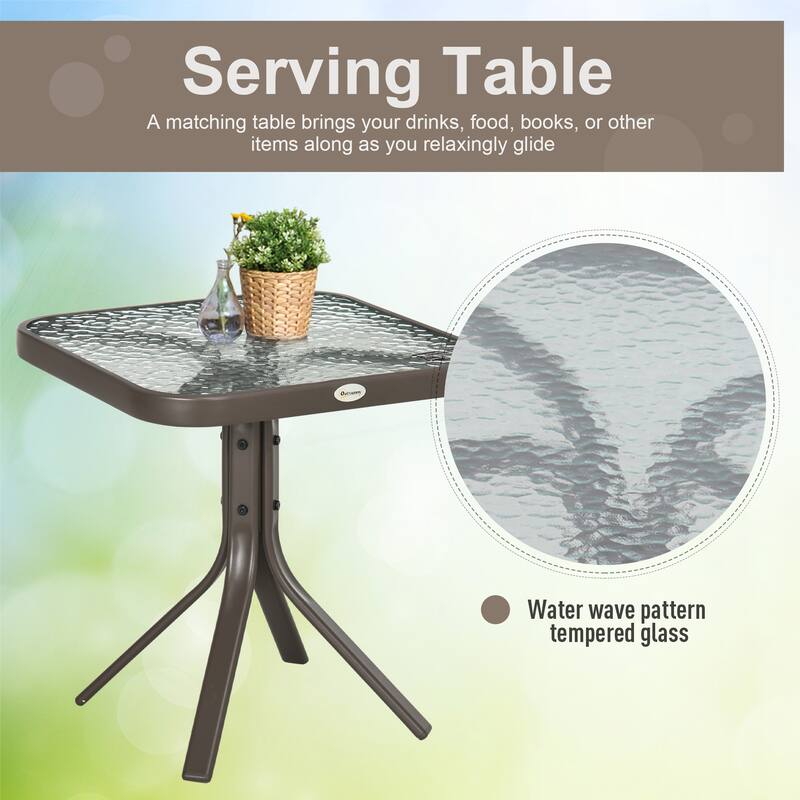 3 Piece Outdoor Glider Chair with Coffee Table Bistro Set
