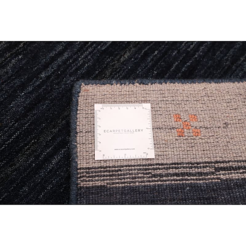 ECARPETGALLERY Hand Loomed Kashkuli Gabbeh Navy Wool Rug - 6'8 x 8'1