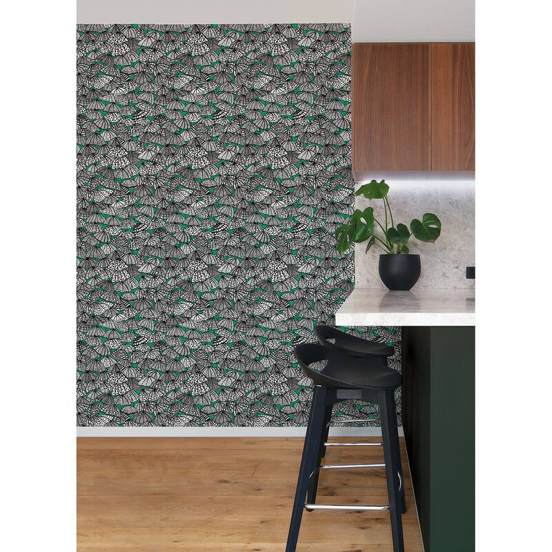 Dara Green Jolly Brollies Wallpaper