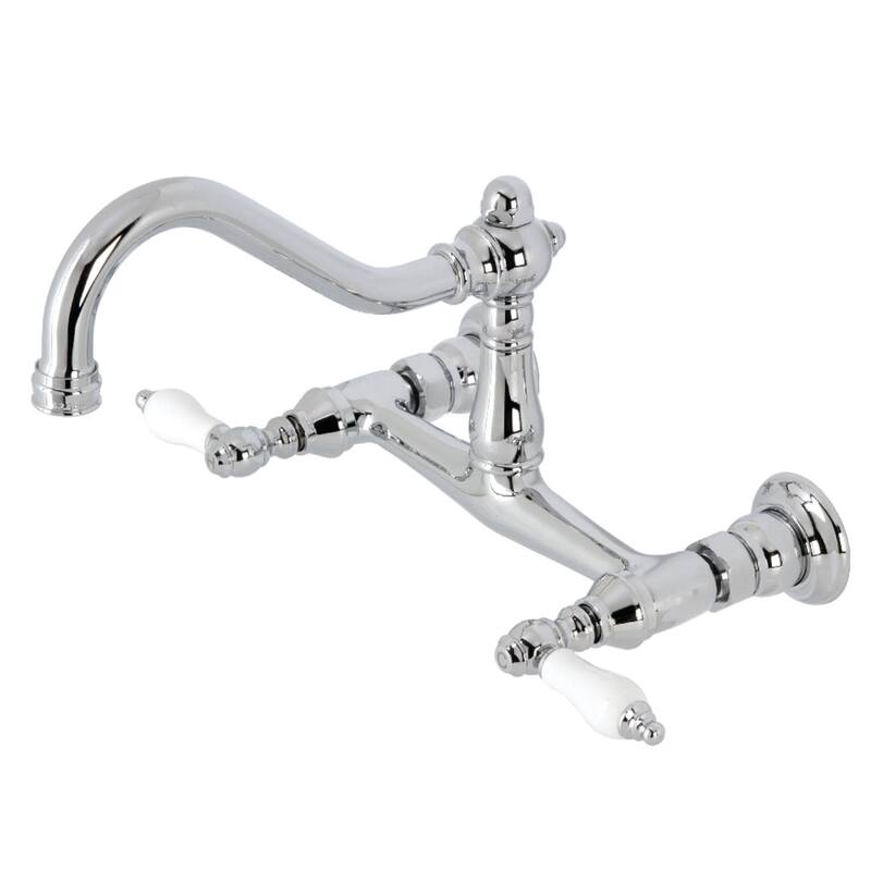 Kingston Brass KS324.PL Vintage 1.2 GPM Wall Mounted Bridge Bathroom - Polished Chrome