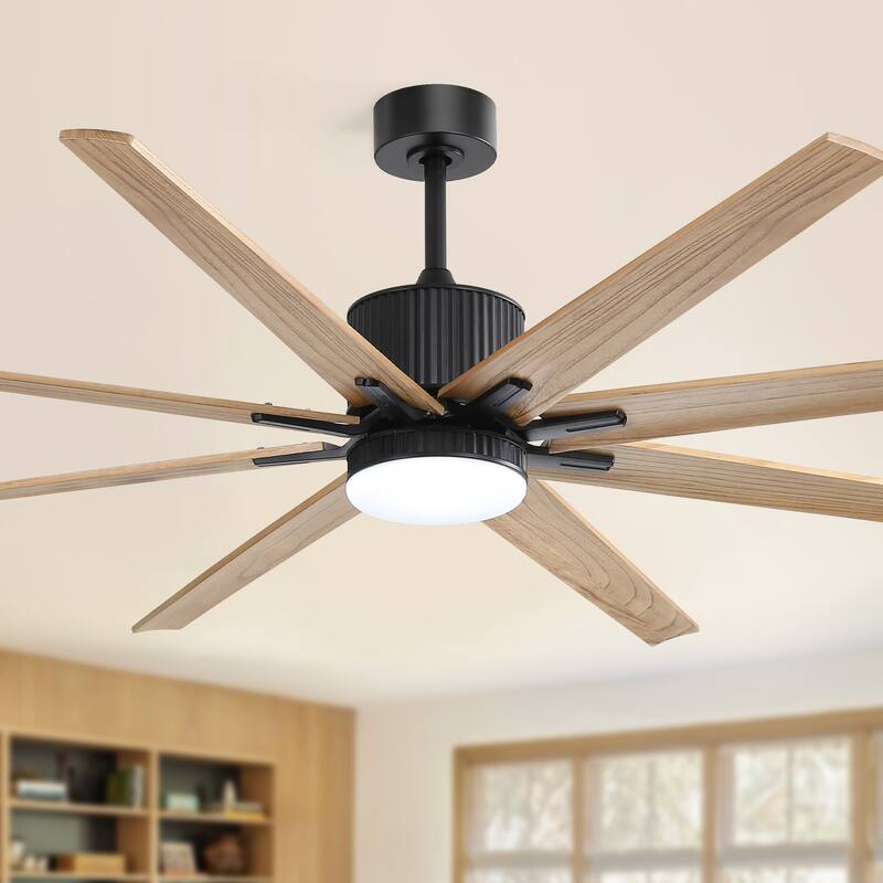 Sofucor 76/84Inch Large Industrial Ceiling Fan,Indoor/Outdoor Smart with Lights and Remote,Work with Alexa/Google