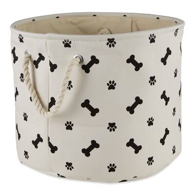 DII Polyester Pet Bin Paw/Bone Rose Rectangle Large