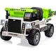 preview thumbnail 1 of 5, Ride On Car Truck w/Remote Control & Electric Dump Bed White - White & Green