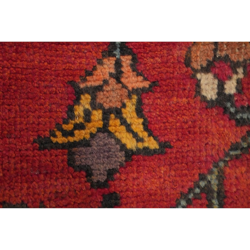 Hand Knotted Oriental 100% Wool Carpet Traditional Floral Red Tabriz Runner Rug - 10' 10'' X 2' 10''