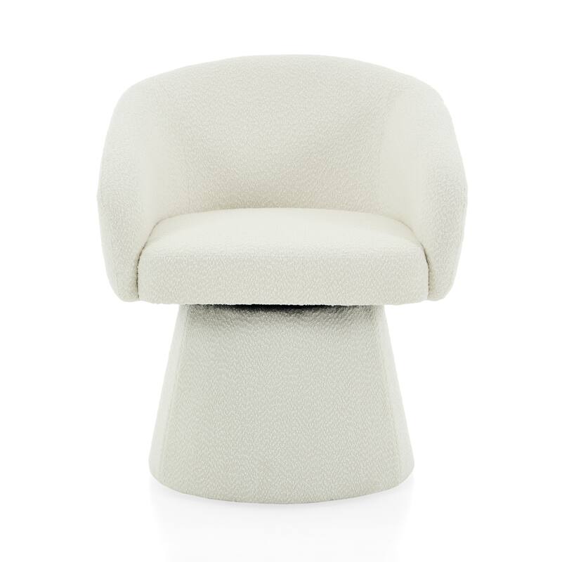 Modern 360° Swivel Accent Chair, Boucle Upholstered, Comfy Barrel Chair for Living Room, Bedroom & Office