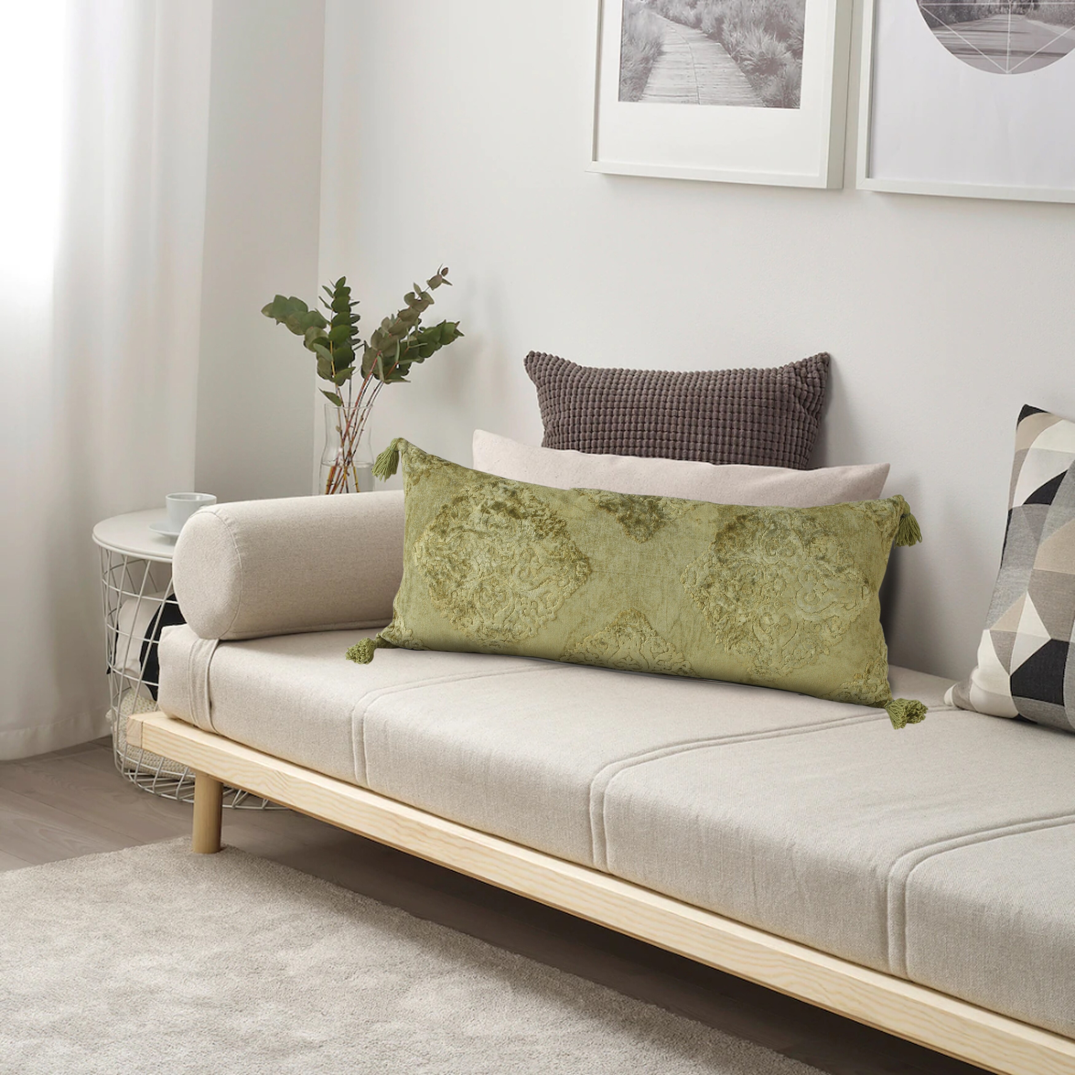 fern green throw pillows