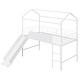 preview thumbnail 1 of 11, Playhouse Design Twin Size Metal Loft Bed,Built-In Slides and Writing Board White