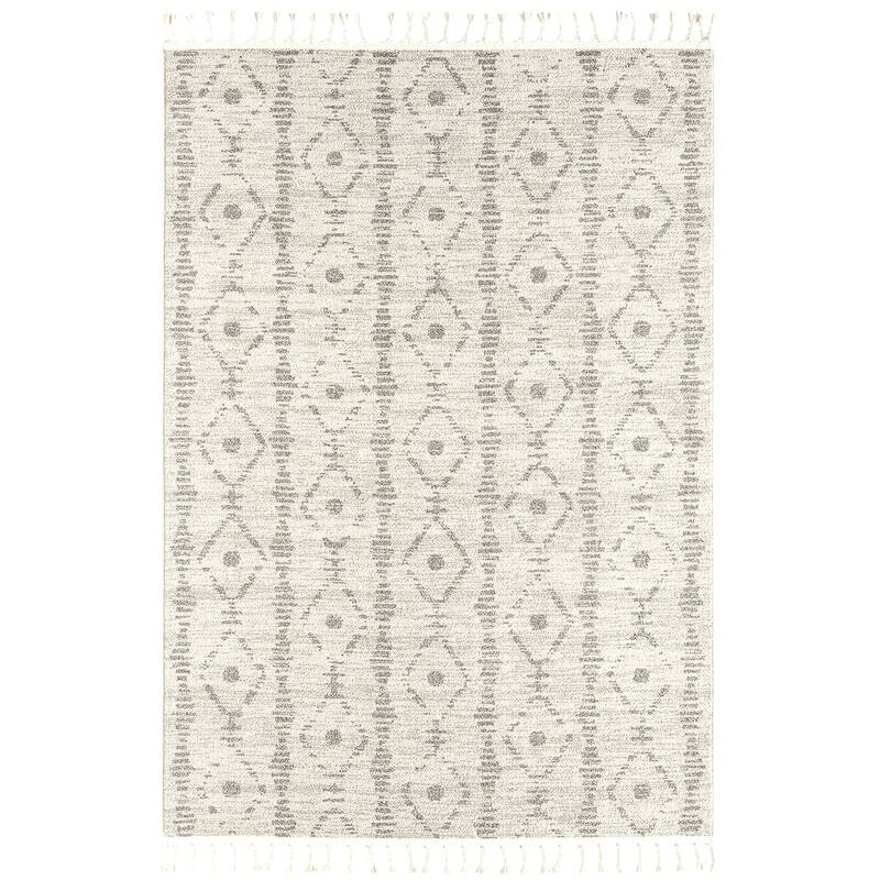 Abani Layla LAY150A Farmhouse Geometric Beige and Brown Area Rug