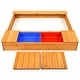 preview thumbnail 1 of 3, Kids Outdoor Playset Backyard Cedar Sandbox - Natural - 49" x 47.5" x 7" (L x W x H)