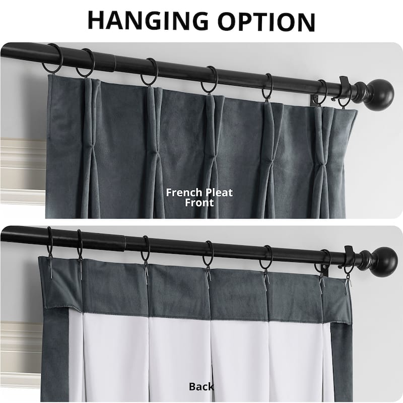 Exclusive Fabrics Signature Pleated Blackout Velvet Curtain (1 Panel)