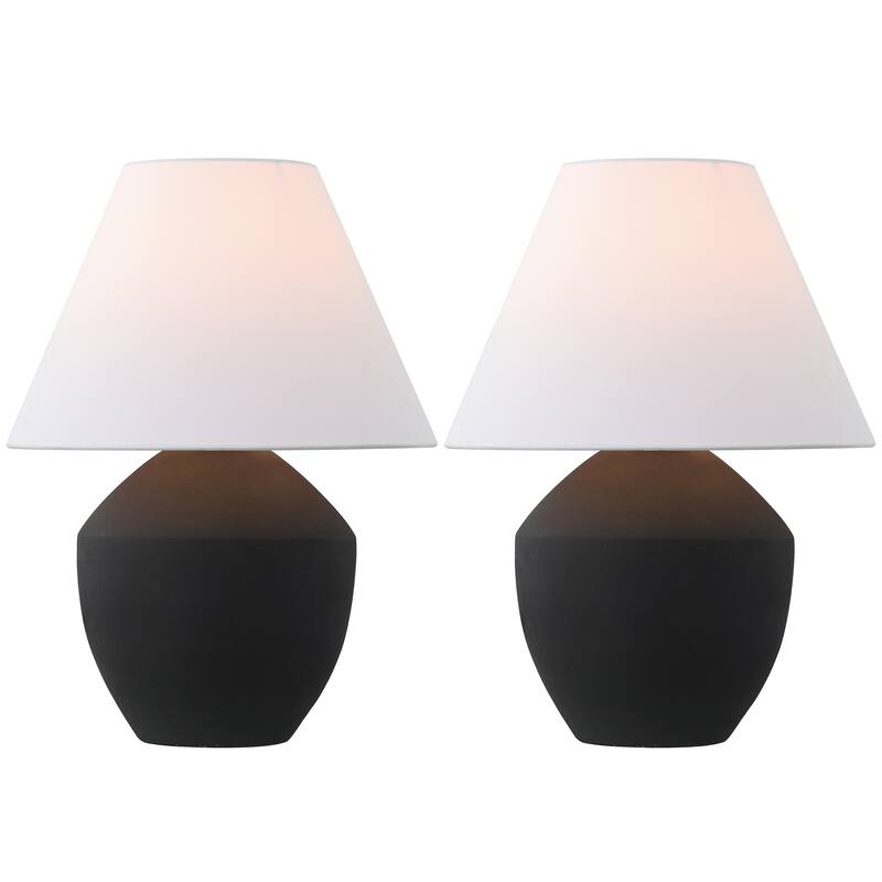 Ralf 20.5" Minimalist Scandinavian Resin/Iron LED Table Lamp (Set of 2), by JONATHAN Y