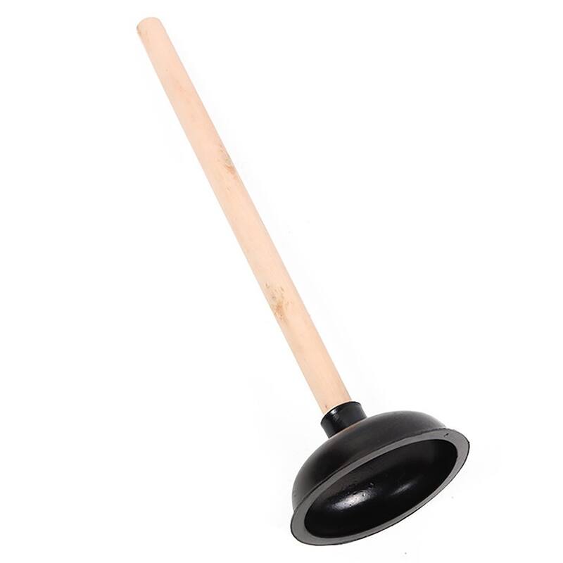 Heavy Duty Toilet & Sink Bathroom Plunger with Wooden Handle - Set of 2 - 2 Piece Set