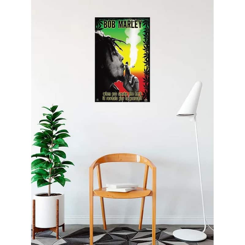 Bob Marley Smoke the Herb When You Smoke The Herb It Reveals Yourself Art Poster - 24 x 36 Inch