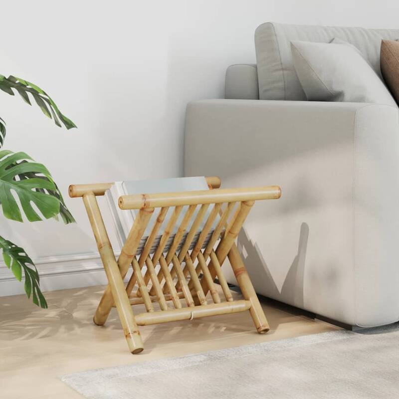 vidaXL Magazine Rack Natural Bamboo Bamboo - 12 x 16.5 x 13.6