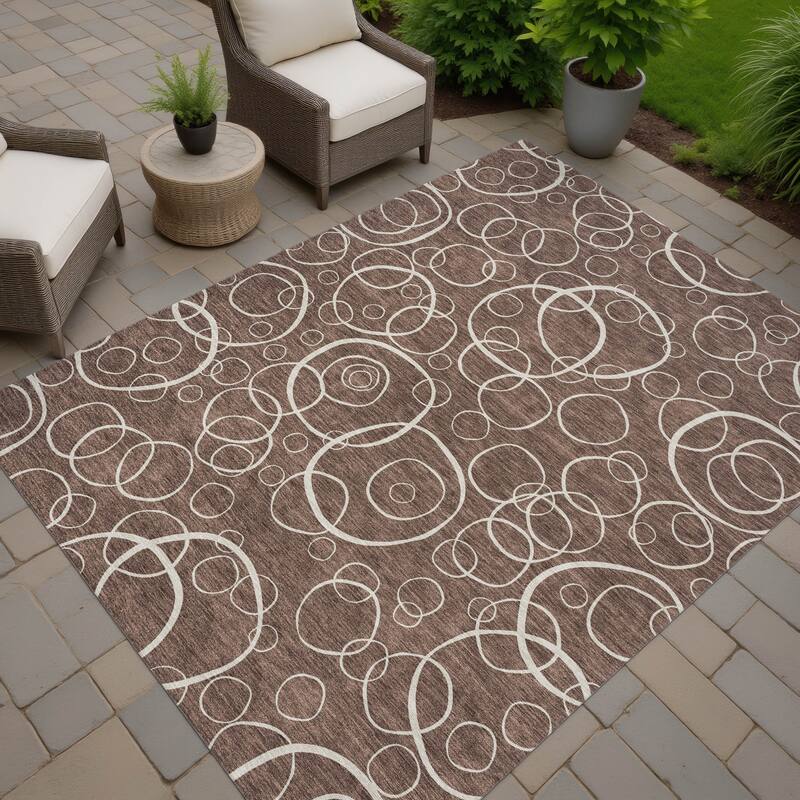 Machine Washable Indoor/ Outdoor Contemporary Nexus Chantille Rug