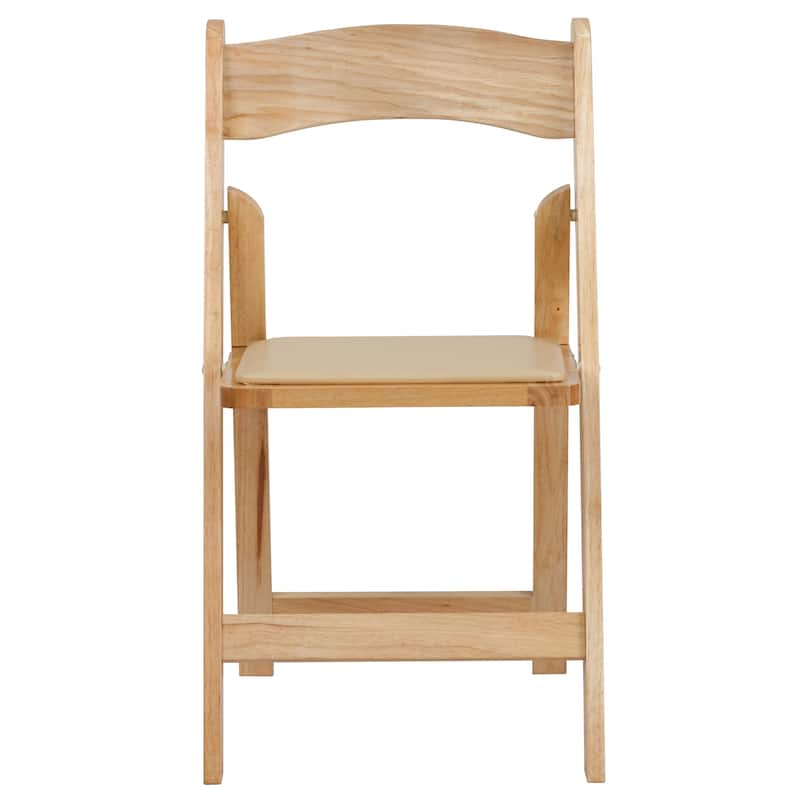 Vinyl-padded Wood Folding Chair (Set of 4)