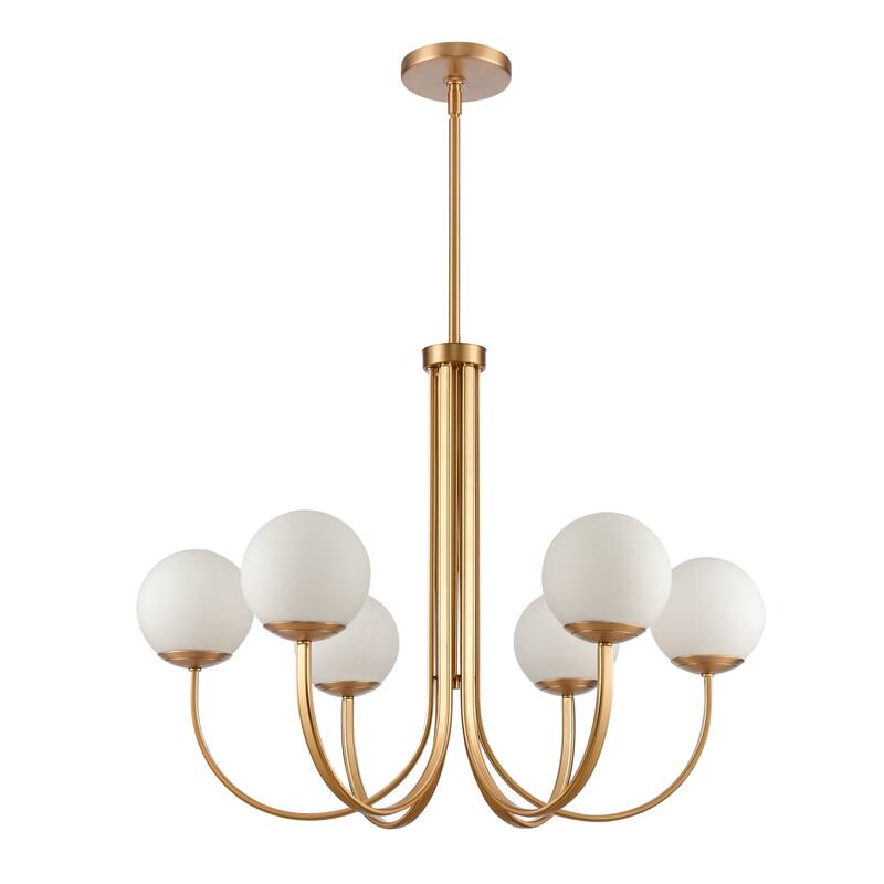 Caroline 32-inch Wide 6-Light Chandelier in Brushed Gold - 32in W x 32in D x 25.25in H - 32in W x 32in D x 25.25in H - Brushed Gold