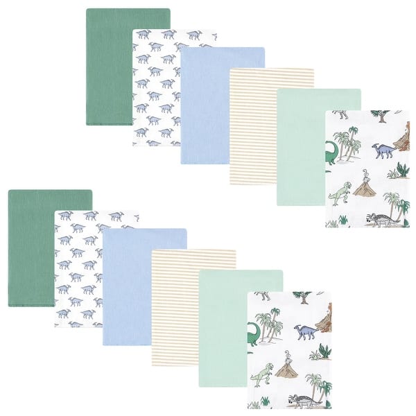 slide 1 of 1, Hudson Baby Infant Boy Cotton Flannel Burp Cloths Bundle, Boy Dino World, One Size - Boy Dino World - One Size One Size - Boy Dino World