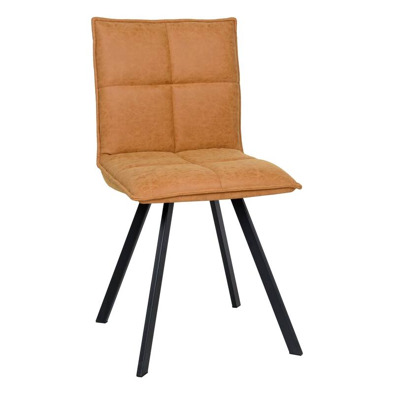 5-Piece Dining Set 63-Inch Rectangular Natural Wood Dining Table and 4 Leather Side Chairs in Iron