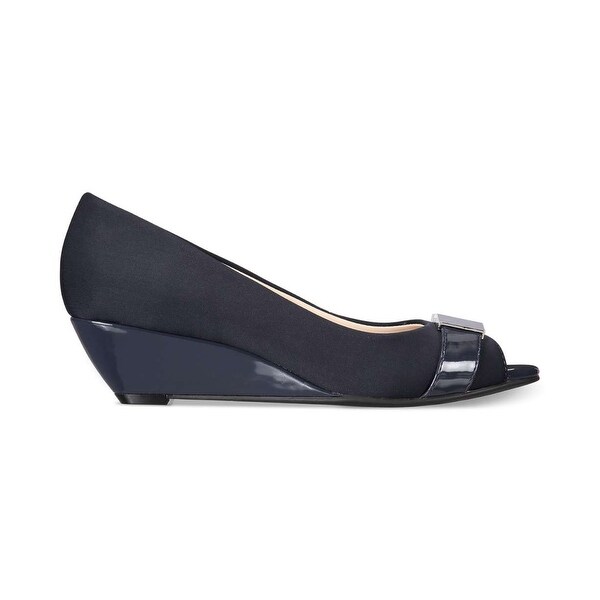 Alfani Womens CHORDE Peep Toe Wedge Pumps