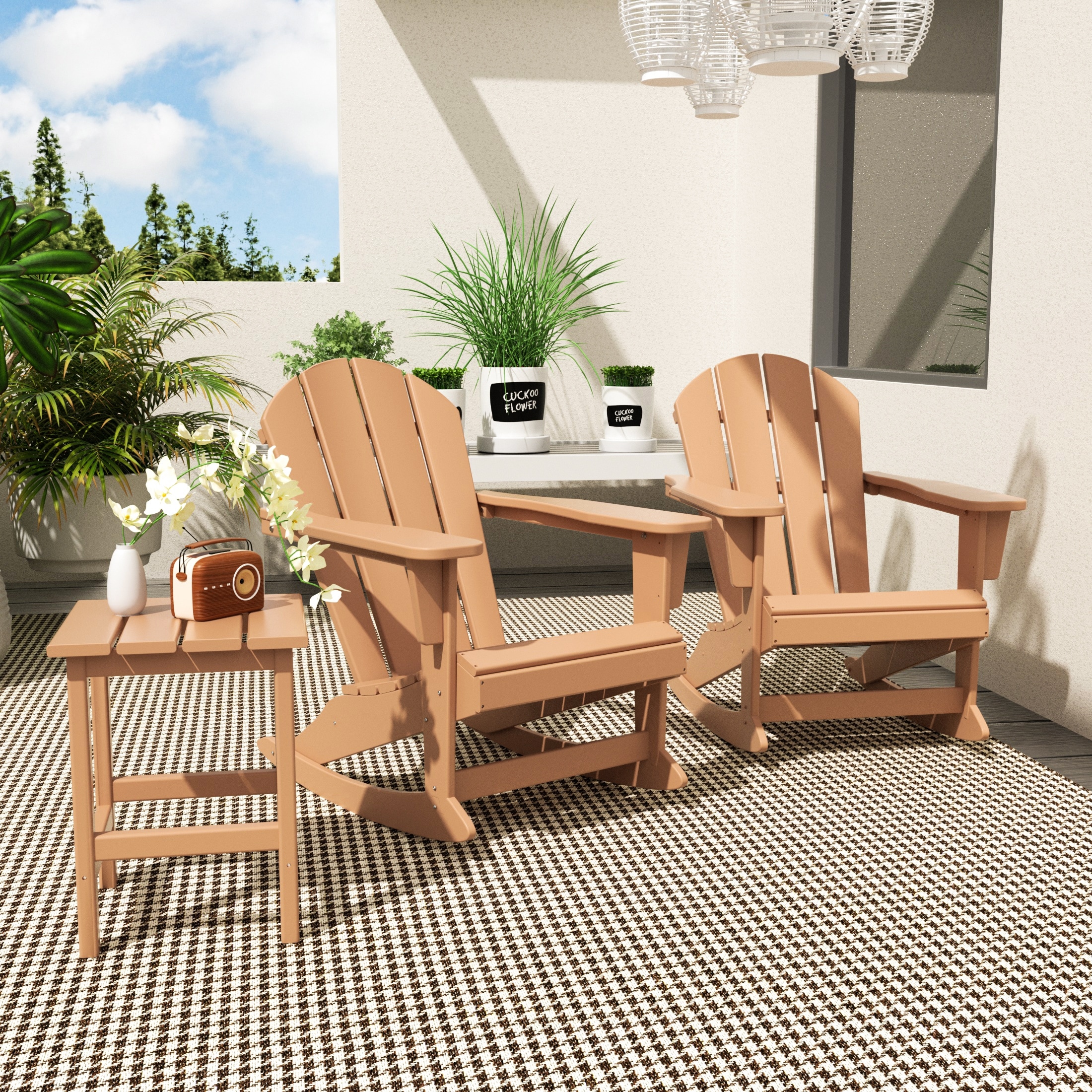 Adirondack rocking sales chair set