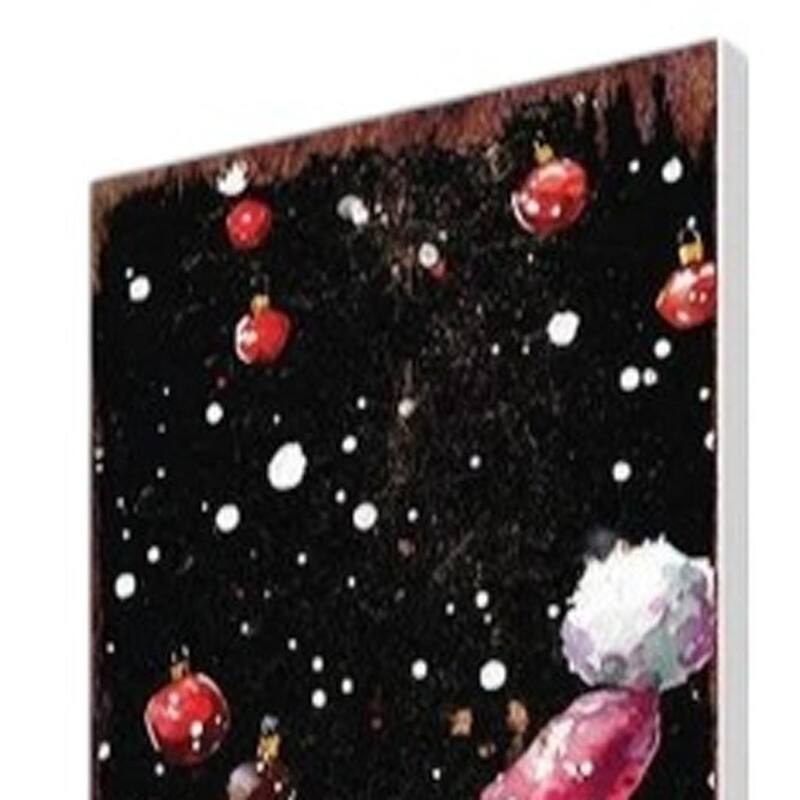 HomeRoots 42" Black White And Red Solid Wood Christmas Santa Garden Stake