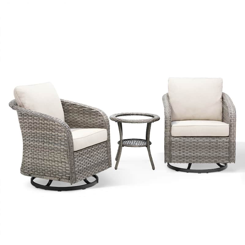 Pocassy Outdoor Patio Wicker Sofa Chair Furniture Set