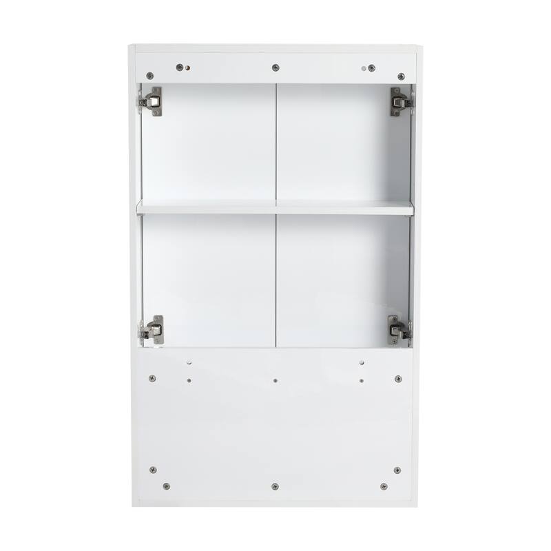 24" Bathroom Wall Cabinet, Soft Close Doors, Float Mounting Design,Glossy White
